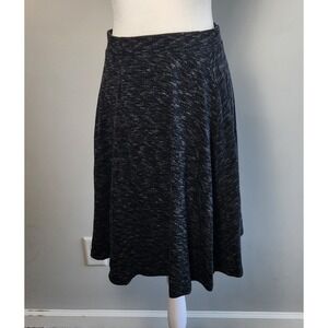 Forever 21 Heather Knit Flare Skirt Women's Size Medium Black Grey A Line Casual